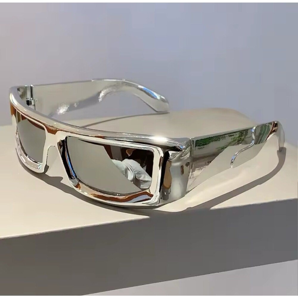 Y2k Wrap Round Men Sunglasses 2024 New Metallic Rim Outdoor Sports Women Shades